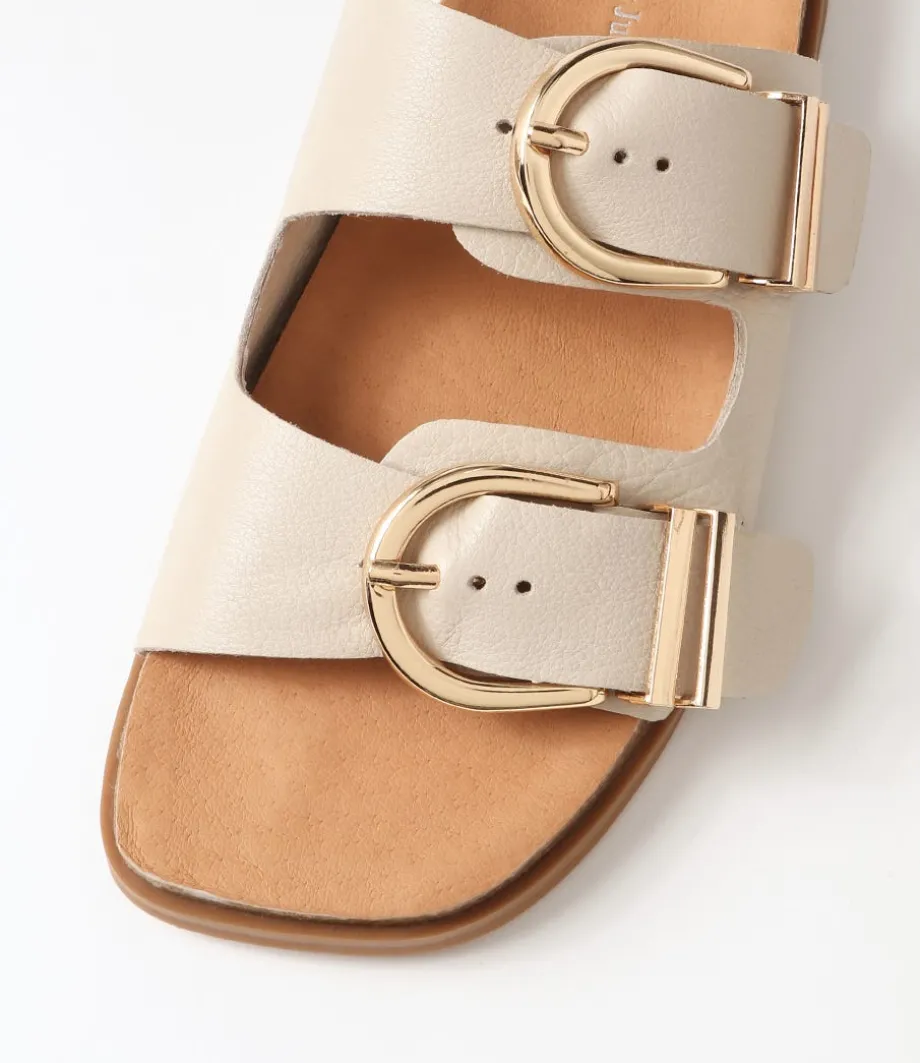 Nabina Almond Leather Slides