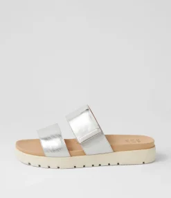 Nairo Xw Silver Scratch Leather Slides