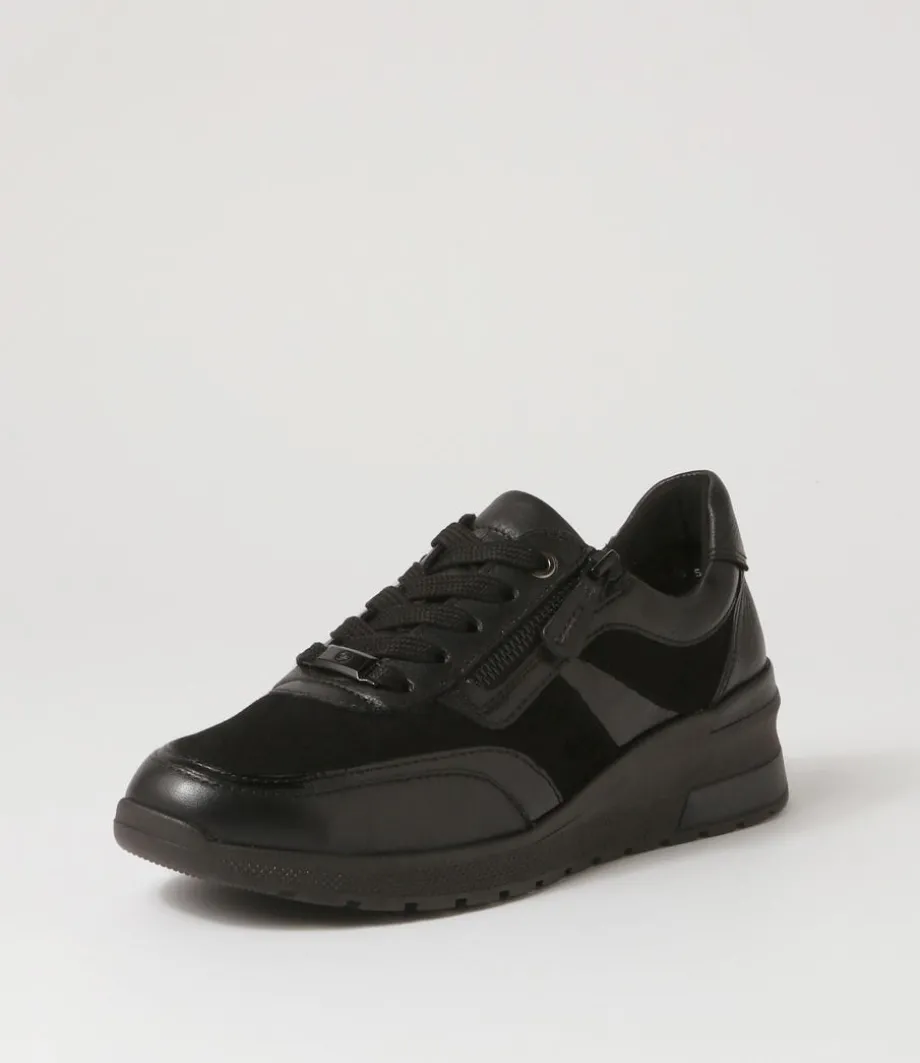 Neapel 14 Schwarz Leather Suede Sneakers