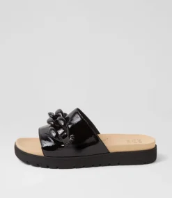 Nerriya Xw Black Patent Leather Slides