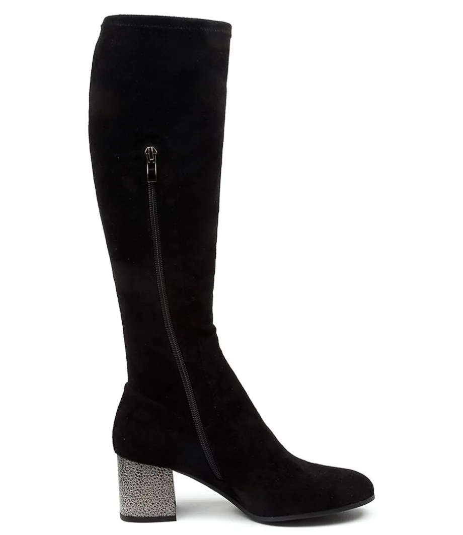 Nething Dj Black Pewter He Stretch Microsuede