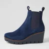 Niddle Navy Suede Ankle Boots