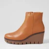 Nish Dark Tan Leather Ankle Boots