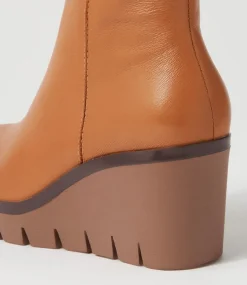 Nish Dark Tan Leather Ankle Boots