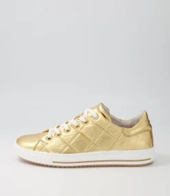 Nissy Gold Leather Sneakers