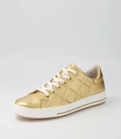 Nissy Gold Leather Sneakers