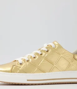 Nissy Gold Leather Sneakers