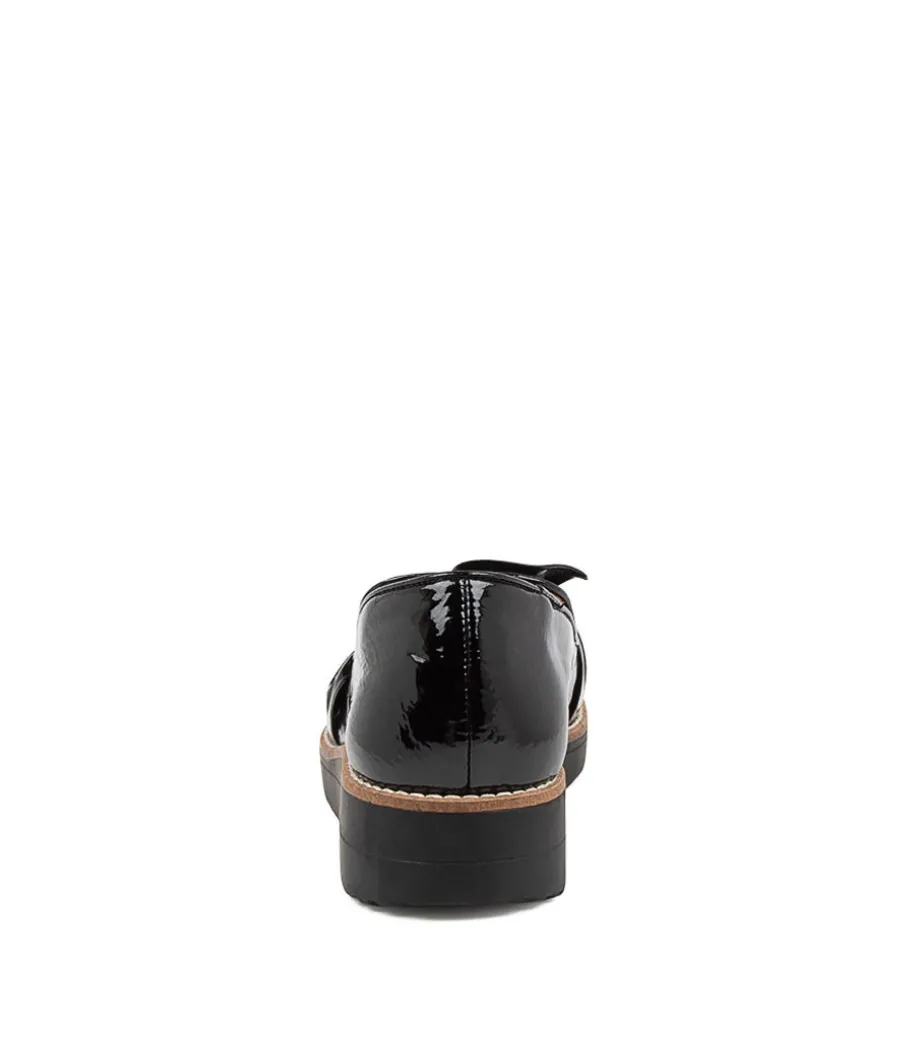 Oclem Black Patent Leather Shoes Black Sole