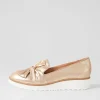 Oclem Old Gold Scratch Leather Flat Shoes