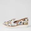 Oclem White Butterfly Leather Loafers