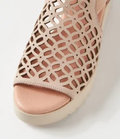 Odate Cafe Nude Leather Sandals