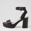 Oita Black Leather Sandals