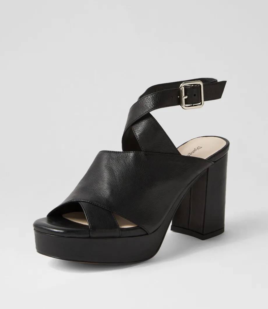 Ojulie Black Leather Sandals