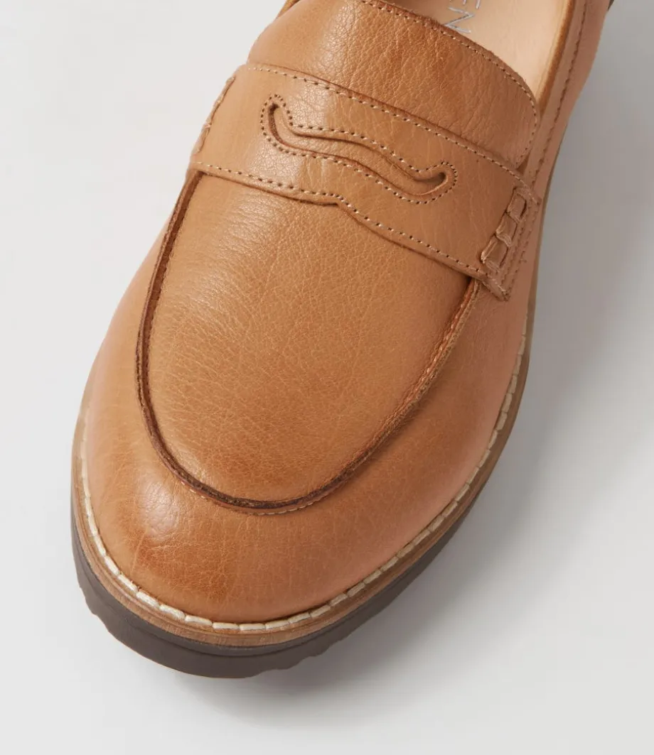Oley Dark Tan Choc Leather Loafers