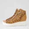 Olizzi Dark Tan White Leather Sandals