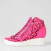 Olizzi Hot Pink White Leather Sandals