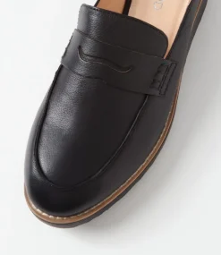 Olmm Black Leather Mules