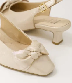Ondo Xw Nude Shimmer Leather Heels