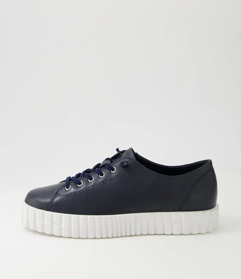 Ormey Navy White Leather Sneakers