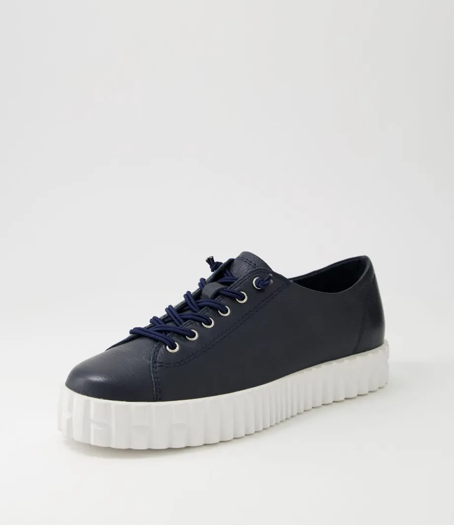 Ormey Navy White Leather Sneakers