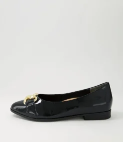 Ossa Xf Black Patent Leather Ballet Flats