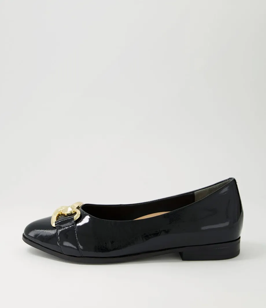 Ossa Xf Black Patent Leather Ballet Flats