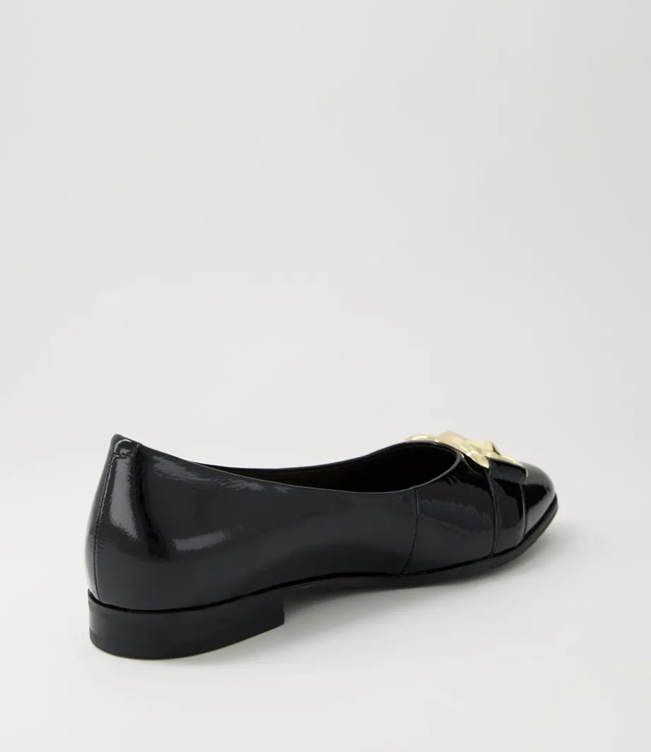 Ossa Xf Black Patent Leather Ballet Flats