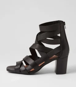 Paltic Black Leather Sandals