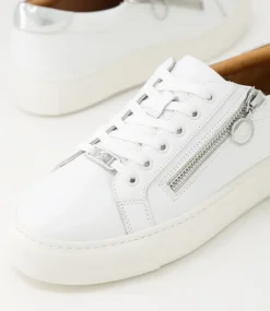 Pamela Xf White Silver Leather Sneakers