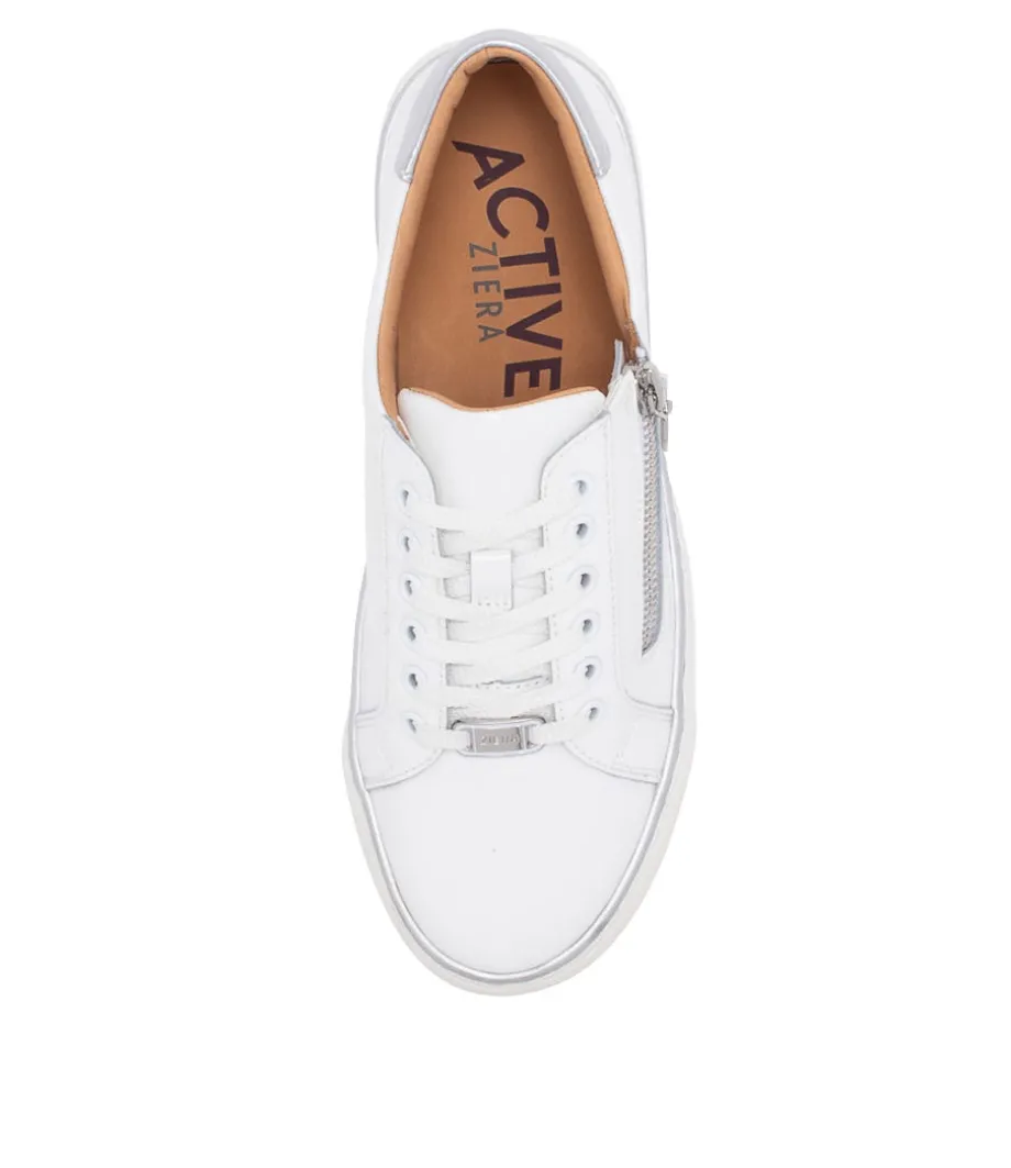 Pamela Xf Whitesilver Patent Leather Sneakers