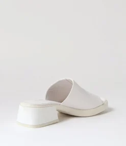 Parnee White Leather Mules