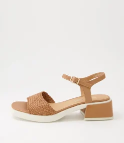 Pascha Tan Weave Leather Sandals Ws