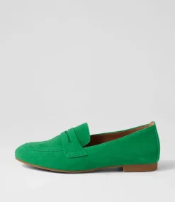 Phoebe Verde Suede Loafers