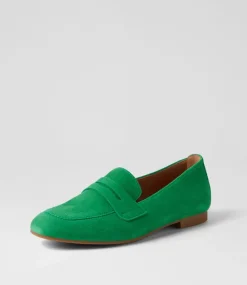 Phoebe Verde Suede Loafers