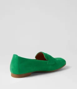 Phoebe Verde Suede Loafers