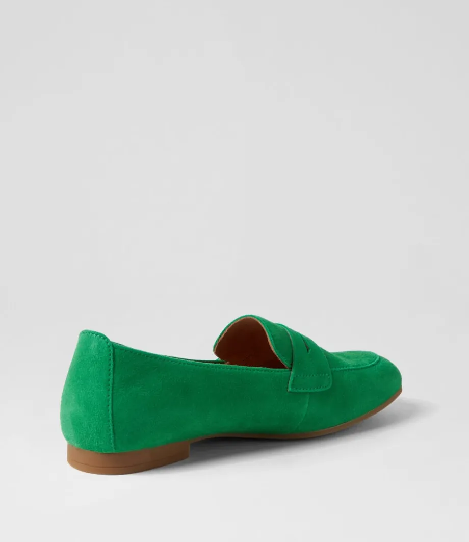 Phoebe Verde Suede Loafers