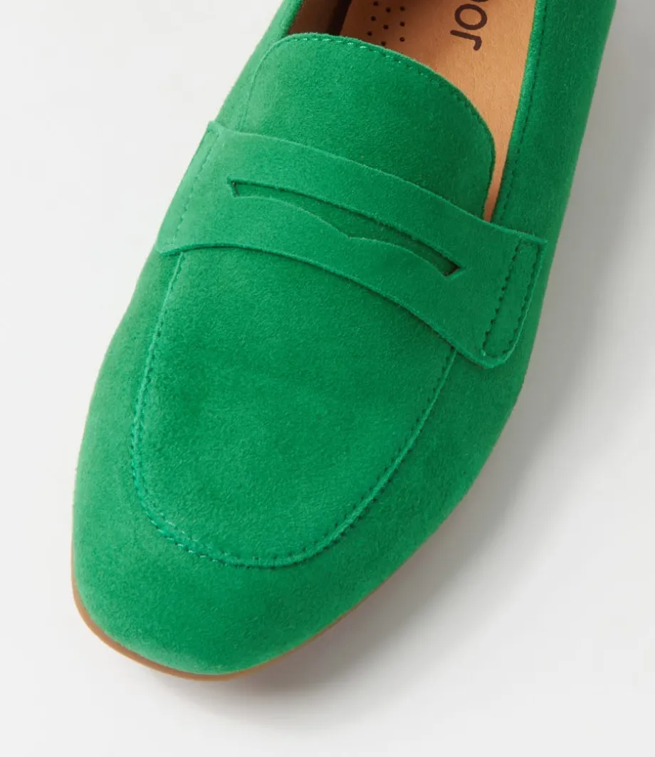 Phoebe Verde Suede Loafers