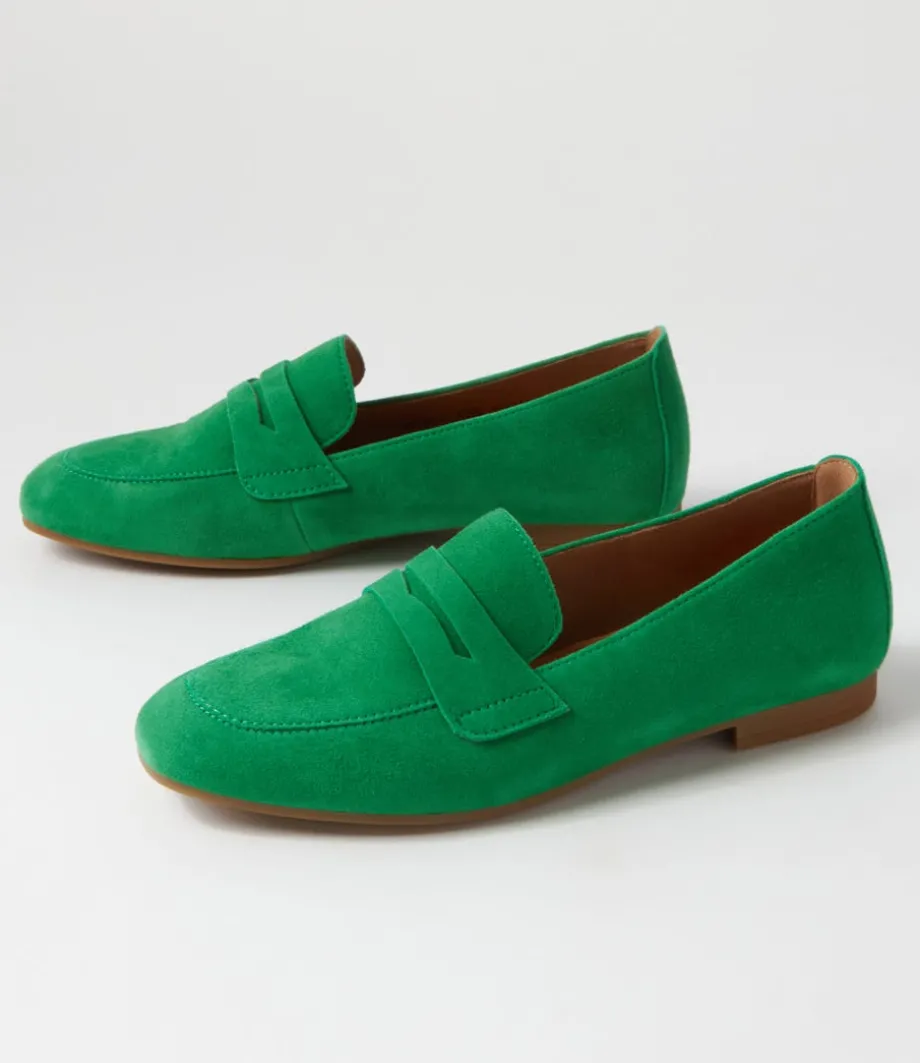 Phoebe Verde Suede Loafers