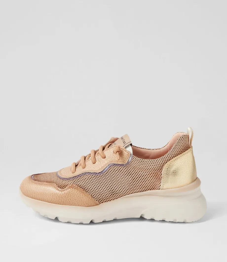 Polinesia 94 Desert Platino Mesh Leather Sneakers