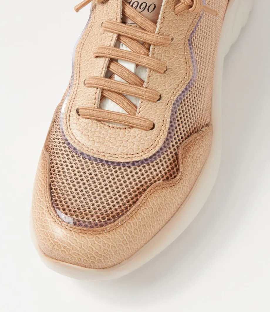 Polinesia 94 Desert Platino Mesh Leather Sneakers
