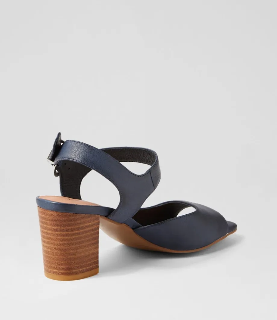 Preezy Navy Leather Sandals