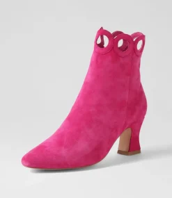 Primson Fuchsia Suede Ankle Boots