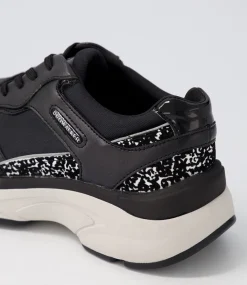 Pro Black Leather Textile Sneakers