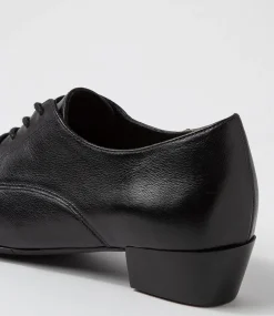 Qessol Xw Black Leather Lace Up Heels