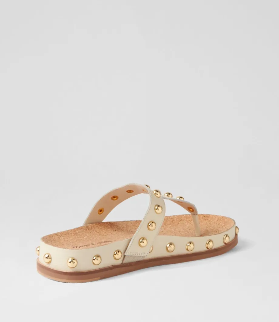 Quell Milk Gold Leather Thongs