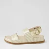 Quffle Milk Gold Stripe Leather Sandals