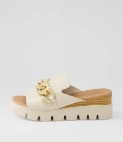 Rablise Milk Leather Slides