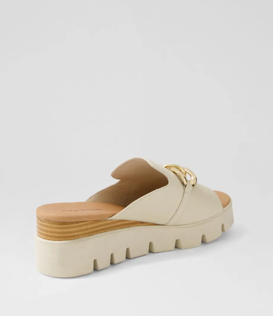 Rablise Milk Leather Slides
