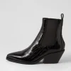Rage Black Croc Patent Leather Chelsea Boots
