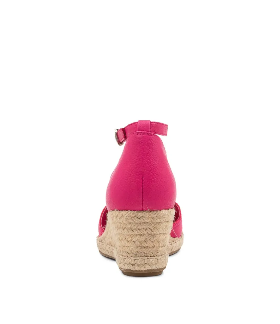 Raggie Fuchsia Natural Rope Leather Wedges